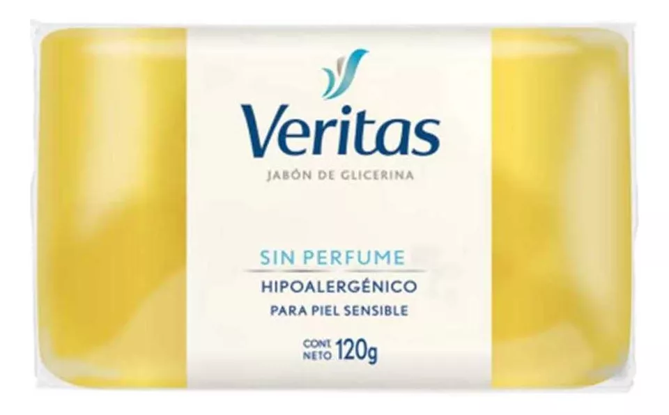 Imagen 1 de 2 de Jabon De Glicerina Veritas Hipoalergenico Sin Perfume 120 Gr