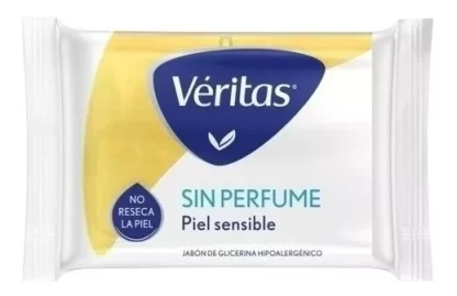 Imagen 2 de 2 de Jabon De Glicerina Veritas Hipoalergenico Sin Perfume 120 Gr