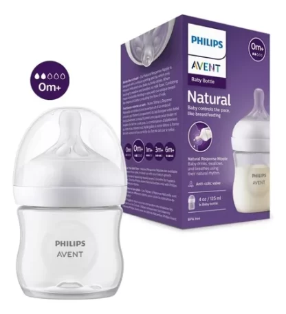 Imagen 3 de 6 de Mamadera Avent Natural Response 125ml Sin Bpa Recien Nacido + Cepillo