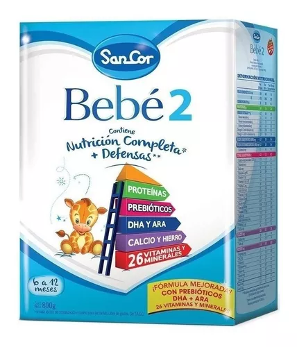 Imagen 1 de 4 de Leche en polvo SanCor Bebé 2 (Caja celeste 800 g)