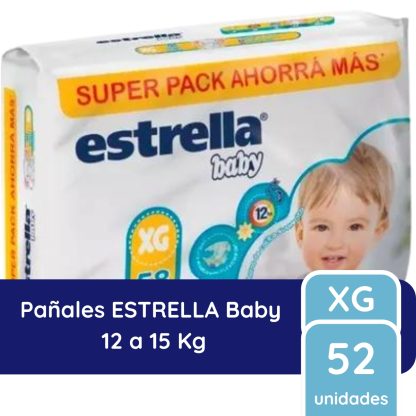 Imagen 2 de 2 de Pañales Estrella Super Pack Talle XG x52 unidades