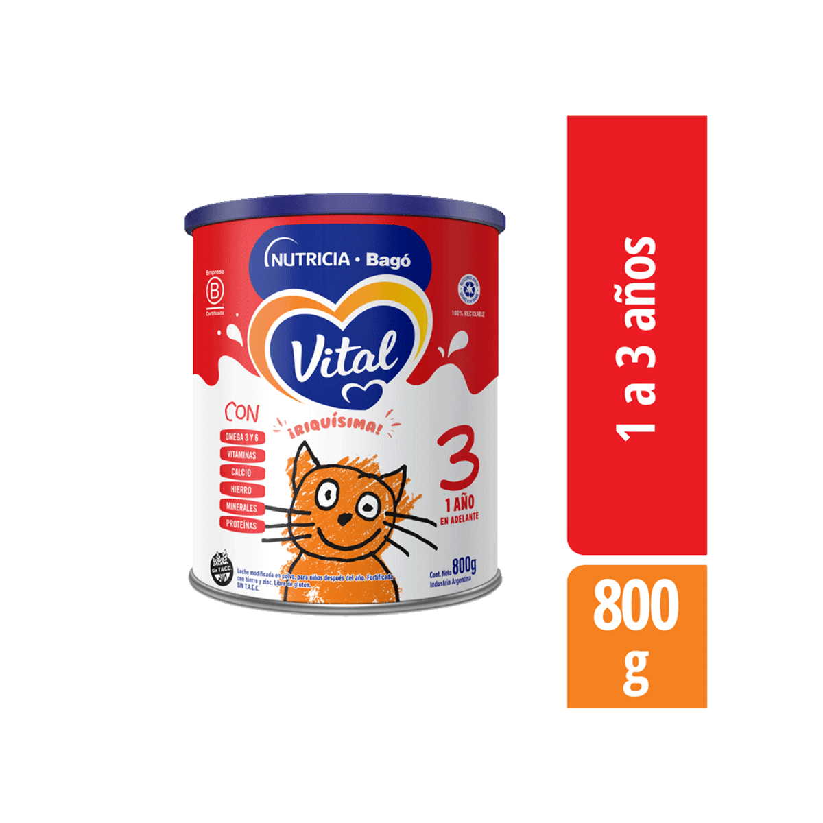 Imagen 1 de 1 de Leche en polvo Vital 3 (a partir del año) - Lata de 800 grs