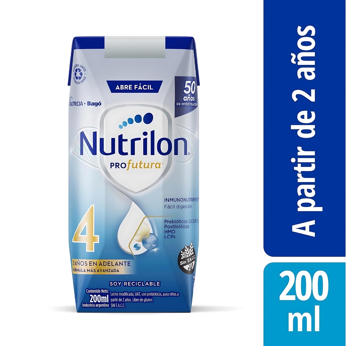 Imagen 1 de 3 de Leche de fórmula líquida Nutrilon Profutura 4 (a partir de los 2 años) - Brick de 200mL