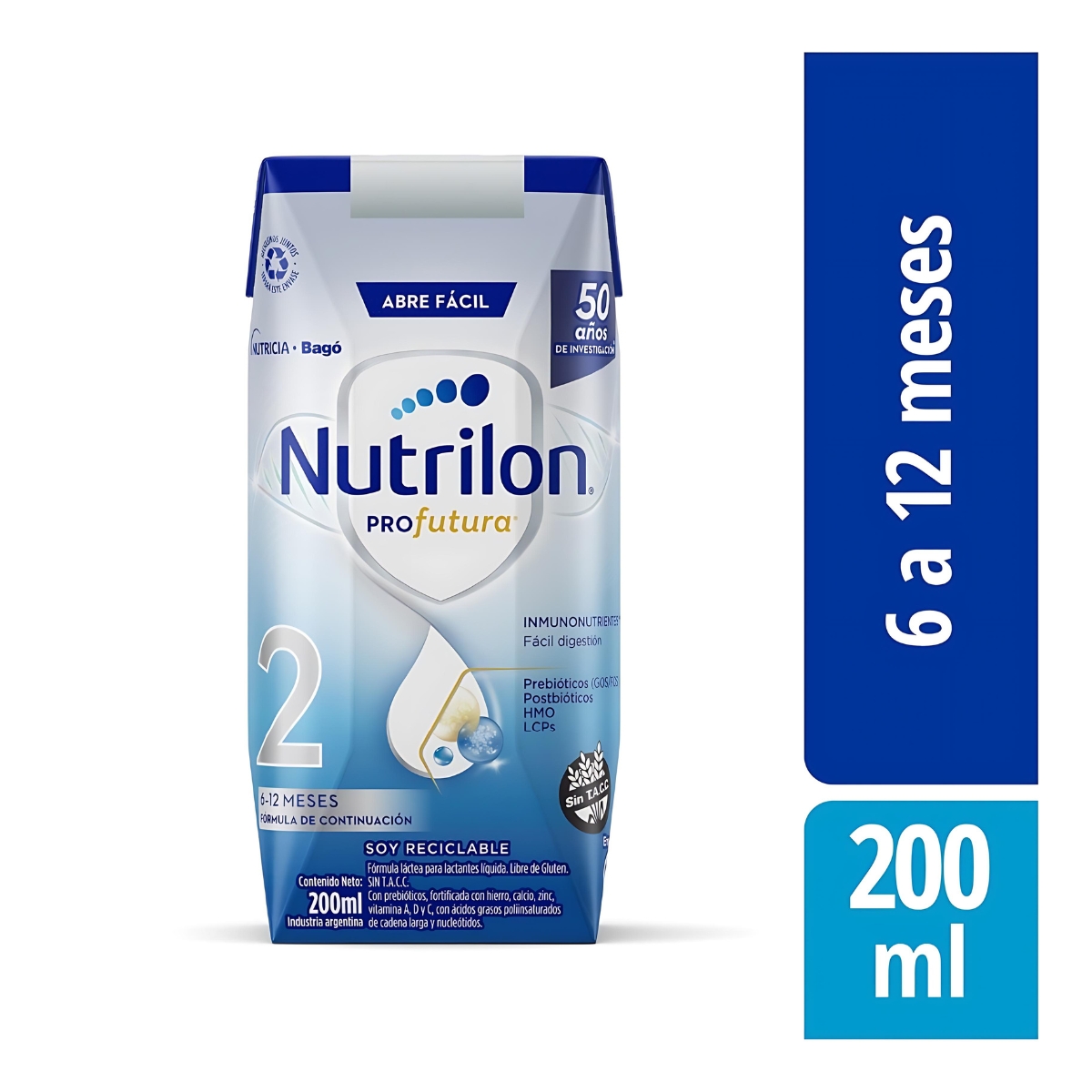 Imagen 1 de 3 de Leche de fórmula líquida Nutrilon Profutura 2 (6 a 12 meses) - Brick de 200 ml