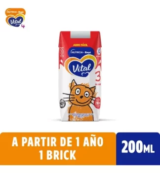 Imagen 1 de Leche Liquida Vital 3 Brick Nutricia Bago X 200 Ml Sabor Original