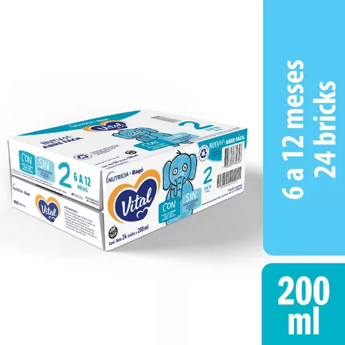 Imagen 1 de 6 de Leche de fórmula líquida Vital 2 (6 a 12 meses) x 24 bricks de 200 ml