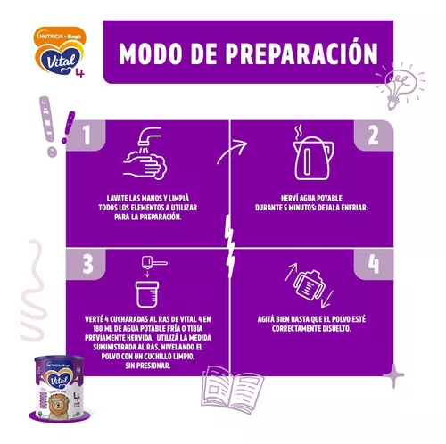 Imagen 2 de 6 de Leche en polvo Vital 4 (a partir de los 2 años) - Lata de 800 grs