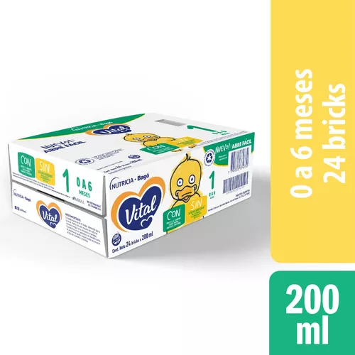 Imagen 4 de 7 de Leche de fórmula líquida Vital 1 (0 a 6 meses) x 24 bricks de 200 ml