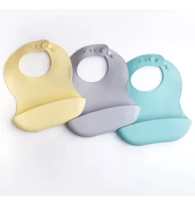 Miniatura 3 de 3 de Babero Bebe Silicona Textura Suave Con Bolsillo Impermeable