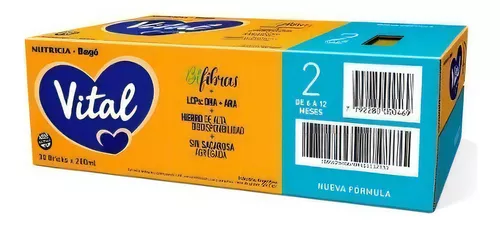 Imagen 7 de 7 de Leche de fórmula líquida Vital 2 (6 a 12 meses) - Brick de 200 mL