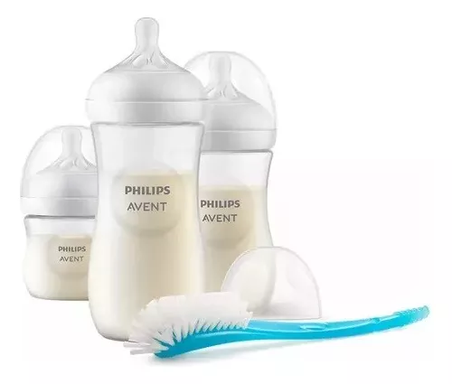 Imagen 1 de 1 de Set Mamaderas Avent Natural Response 125, 260 y 330 mL + Cepillo