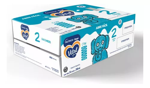 Imagen 3 de 6 de Leche de fórmula líquida Vital 2 (6 a 12 meses) x 24 bricks de 200 ml