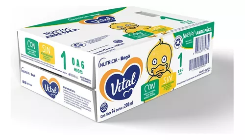 Imagen 6 de 7 de Leche de fórmula líquida Vital 1 (0 a 6 meses) x 24 bricks de 200 ml