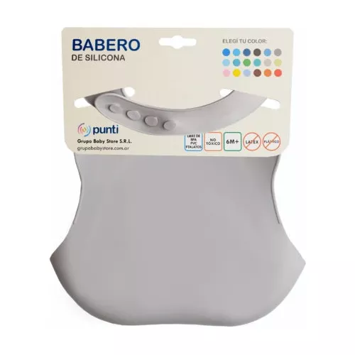 Imagen 2 de 3 de Babero Bebe Silicona Textura Suave Con Bolsillo Impermeable