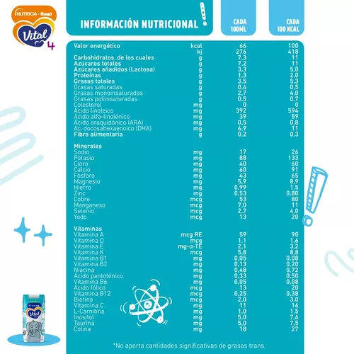 Imagen 2 de 7 de Leche de fórmula líquida Vital 2 (6 a 12 meses) - Brick de 200 mL