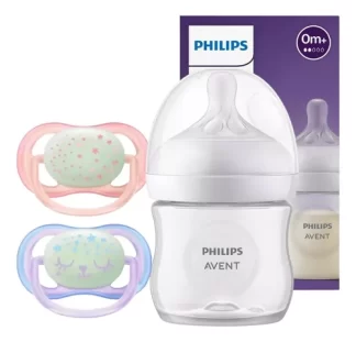 Imagen destacada de Set Mamadera Avent 125ml Natural Con Pack Chupetes 0-6 Meses