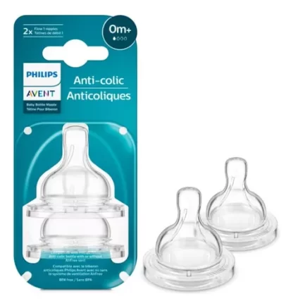 Imagen 1 de 3 de Set Tetinas Avent Anticolic x2 unidades +0m SCY761/02