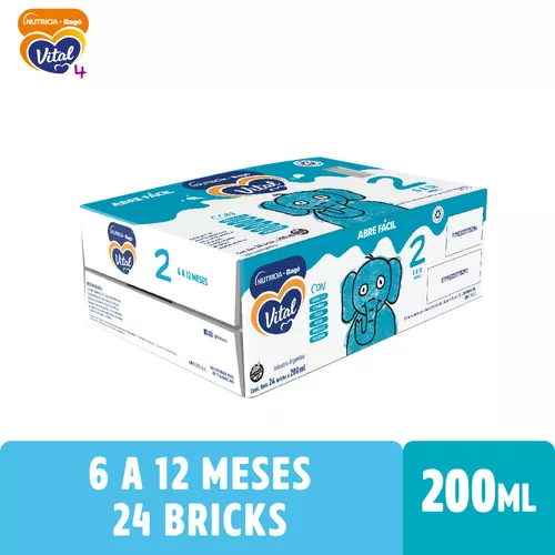 Imagen 5 de 6 de Leche de fórmula líquida Vital 2 (6 a 12 meses) x 24 bricks de 200 ml