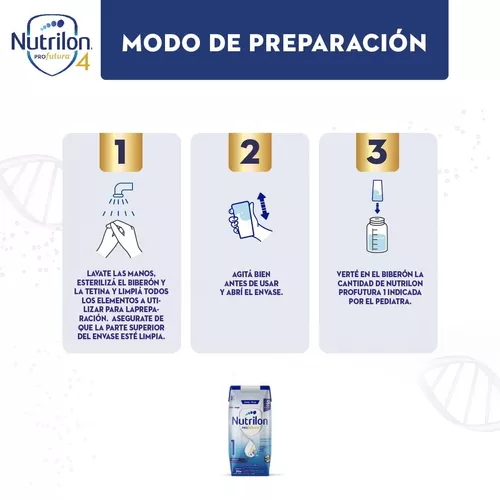 Imagen 3 de 3 de Leche de fórmula líquida Nutrilon 1 Profutura (0 a 6 meses) - Brick de 200 ml