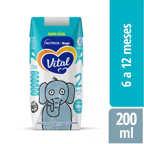 Imagen 4 de 6 de Leche de fórmula líquida Vital 2 (6 a 12 meses) x 24 bricks de 200 ml