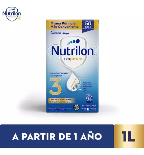 Imagen 1 de 3 de Leche de fórmula líquida Nutrilon Profutura 3 en brick de 1 litro