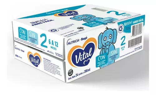 Imagen 2 de 6 de Leche de fórmula líquida Vital 2 (6 a 12 meses) x 24 bricks de 200 ml