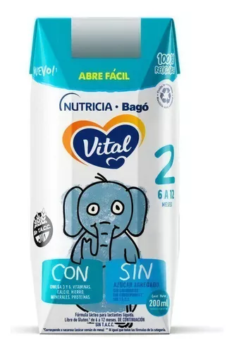 Imagen 6 de 6 de Leche de fórmula líquida Vital 2 (6 a 12 meses) x 24 bricks de 200 ml