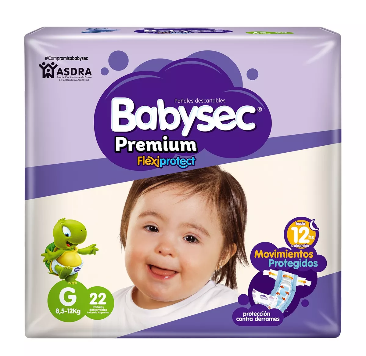 Imagen 1 de 2 de Pañales Babysec Premium Tanga G x 22 unidades