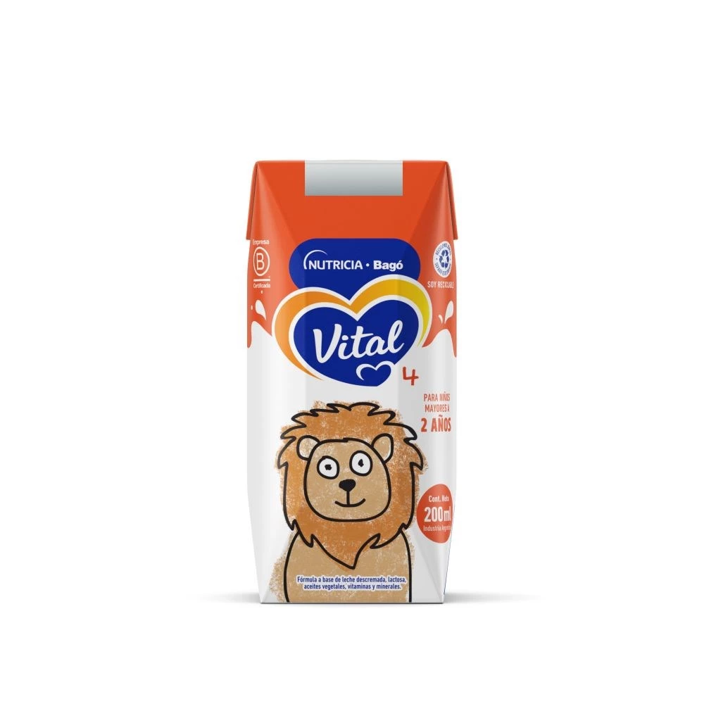 Imagen 1 de 3 de Leche de fórmula líquida Vital 4 (a partir de los 2 años) - Brick de 200 mL