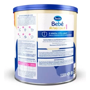 Miniatura 2 de 5 de Leche en polvo SanCor Bebe Advanced 1 (Lata x 800gr)