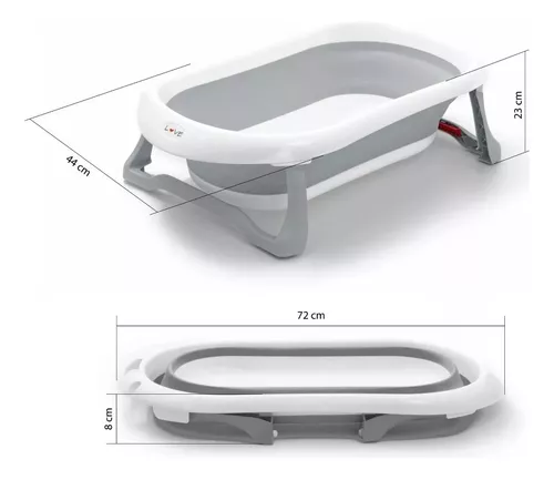 Imagen 3 de 4 de Bañera Bebe Plegable + Asiento Soporte Reductor + Termometro