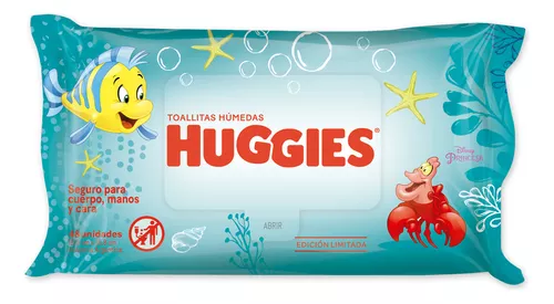 Imagen 1 de 2 de Toallitas Húmedas 4 en 1 Huggies Versión La Sirenita x 48 unidades