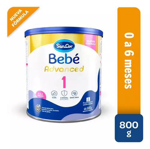 Imagen 1 de 5 de Leche en polvo SanCor Bebe Advanced 1 (Lata x 800gr)