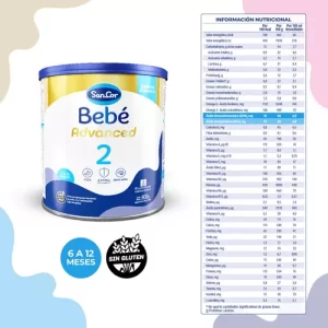 Miniatura 4 de 5 de Leche en polvo SanCor Bebe Advanced 2 (Lata x 800g)