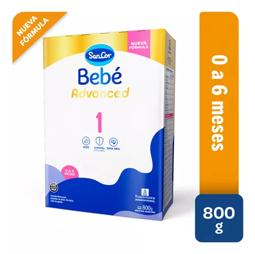 Imagen 1 de 3 de Leche en polvo SanCor Bebé Advanced 1 (Caja de 800gs)