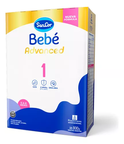 Imagen 2 de 3 de Leche en polvo SanCor Bebé Advanced 1 (Caja de 800gs)