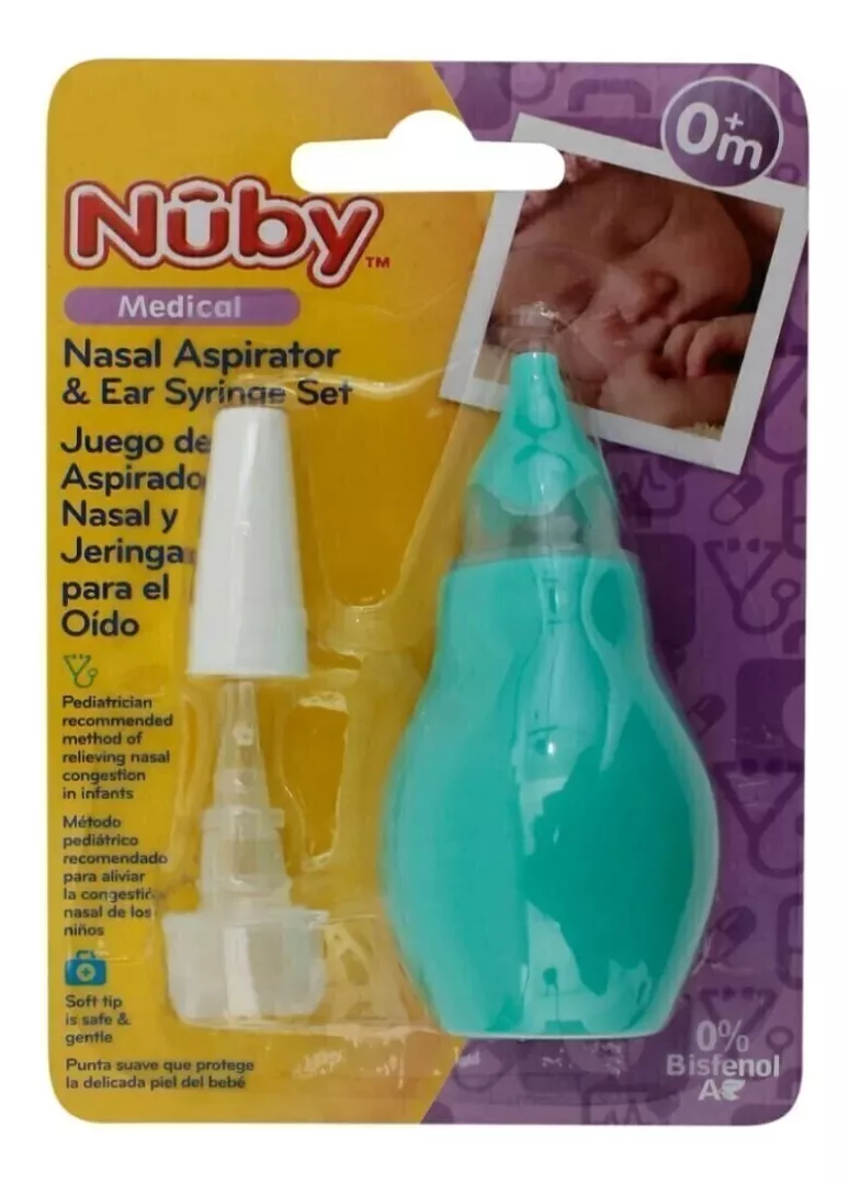 Imagen 2 de 7 de Nuby Aspirador Nasal Y Jeringa Para Oído Cuidado Personal +0m