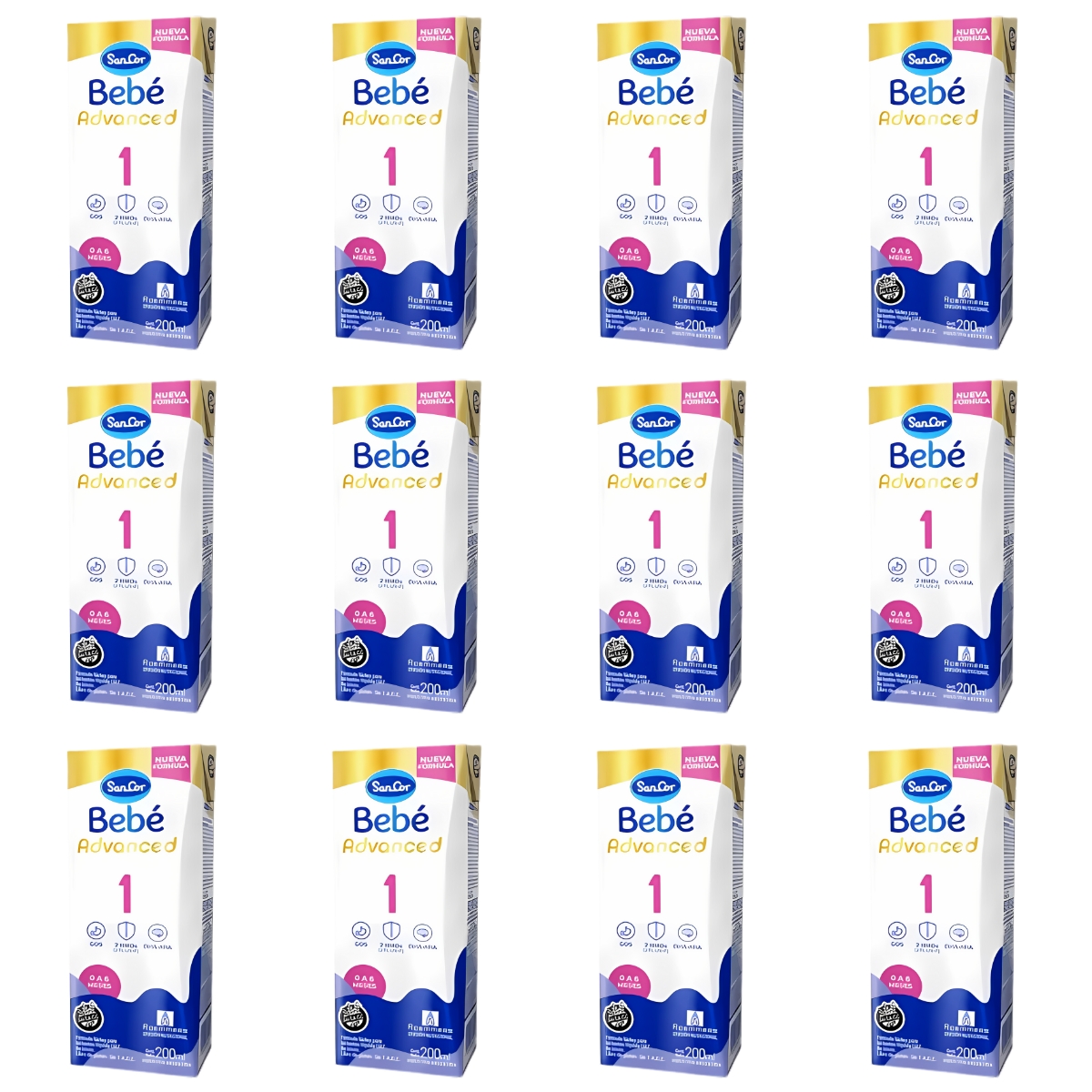 Imagen 2 de 3 de Leche SanCor Bebe Advanced 1 brick x 200ml (pack x12 unidades)