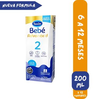 Leche Liquida Sancor Bebe Advanced 2 X200ml Pack 12 Unidades