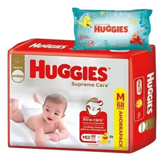 Imagen 1 de Pañales Huggies Natural Care Talle M 68u + Toallitas Humedas