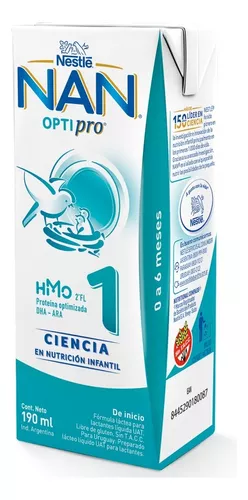 Imagen 2 de 4 de Leche de fórmula líquida NAN Optipro 1 (24 bricks x 190mL)