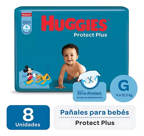 Imagen 3 de 3 de Pañales Huggies Classic G 60 unidades + Protect Plus x 8u de regalo