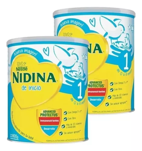 Imagen 2 de 2 de Leche en polvo Nestlé® Nidina 1 (Lata x 800 grs) Sabor tradicional