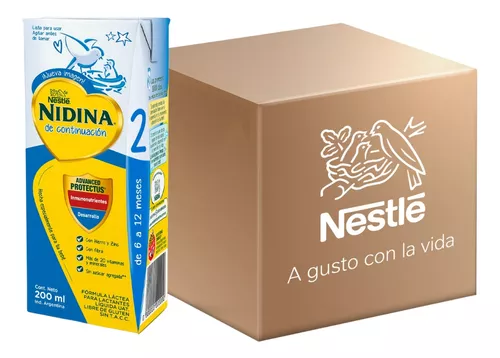 Imagen 1 de 4 de Leche de fórmula líquida Nestle® Nidina 2 (24 bricks x 200mL)