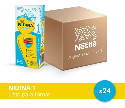 Imagen 1 de 3 de Leche de fórmula líquida Nestle® Nidina 1 (24 bricks x 200mL)