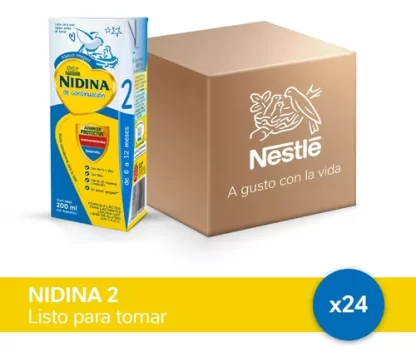 Imagen 2 de 4 de Leche de fórmula Nidina 2 líquida (24 bricks x 200mL) 6-12 meses Nestle®