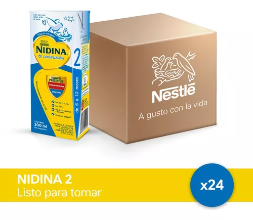 Imagen 2 de 4 de Leche de fórmula líquida Nestle® Nidina 2 (24 bricks x 200mL)