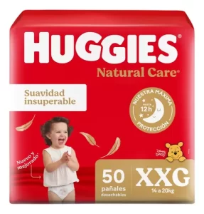 Miniatura 2 de 7 de Pañales Huggies Natural Care XXG 50 unidades + Toallitas Húmedas La Sirenita 48u