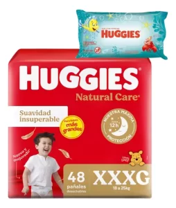 Miniatura 1 de 7 de Combo Pañales Huggies Natural Care XXXG x 48u + Toallitas húmedas La Sirenita x 48u