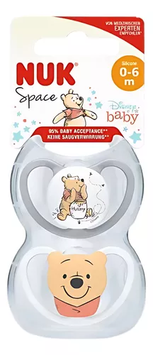 Imagen 1 de 5 de Set 2 Chupetes Nuk Space Winnie The Pooh (0 a 6 meses)